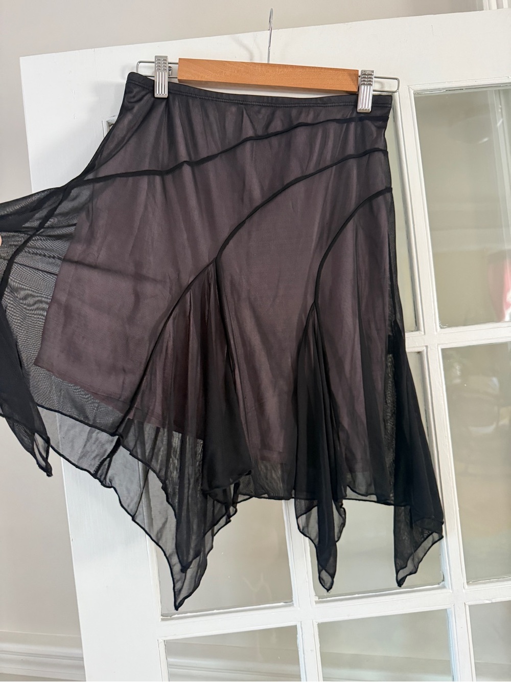 Y2K Hot Kiss Black Asymmetrical Handkerchief Hem Skirt - Picture 3 of 7